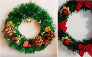 How to make a New Year's wreath with your own hands: 70 cool ideas